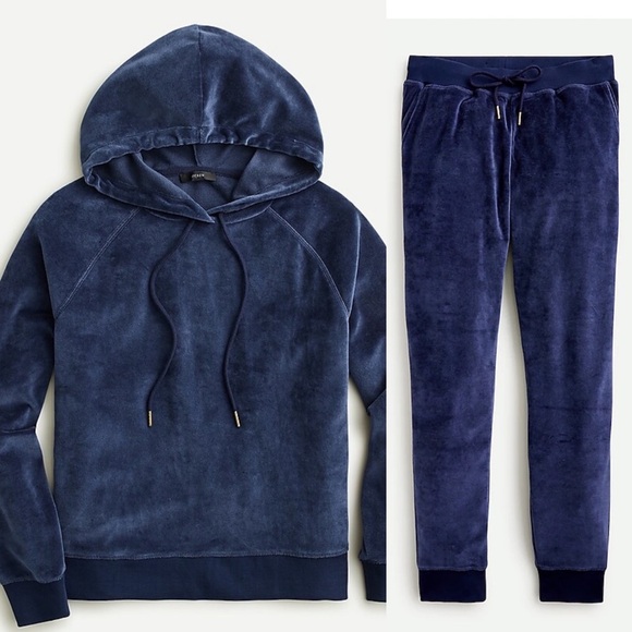 J. Crew Pants - J. Crew Soft Velour Sweatshirt Sweater Hoodie Jogger Set Sz S